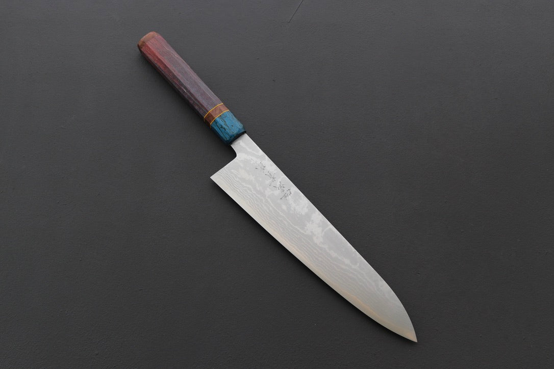 Shigeki Tanaka VG10 Damascus Gyuto 240mm w/Custom Handle - Thecooksedge