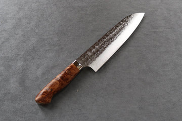 Yoshimi Kato SG2 Tsuchime Santoku - Thecooksedge