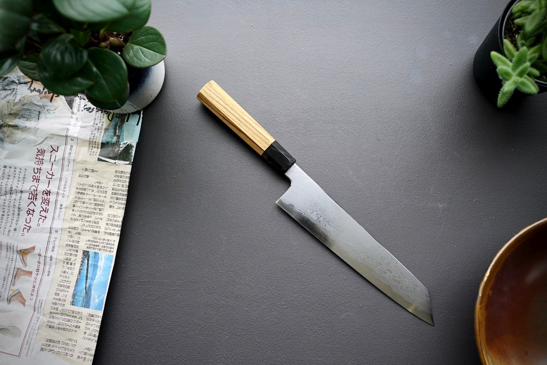 Nakagawa x Myojin Blue #1 Damascus Kiritsuke Gyuto 240mm - Thecooksedge