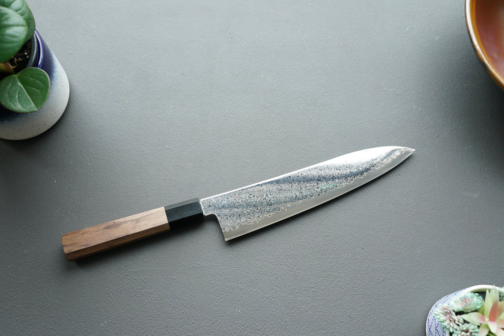 Hatsukokoro Sunaarashi Kurozome Damascus Gyuto 210mm - Thecooksedge