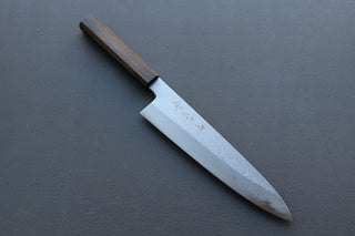 Yoshikazu Tanaka Blue1 Damascus Gyuto 240mm w/Black Oak Handle - Thecooksedge