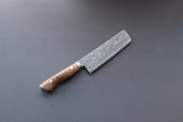 Shigeki Tanaka R2 Damascus Nakiri 165mm Western Handle - Thecooksedge