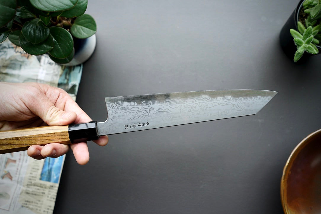 Nakagawa x Myojin Blue #1 Damascus Kiritsuke Gyuto 240mm - Thecooksedge