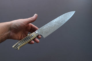 Takeshi Saji R2 Damascus Mirror Finished Gyuto 210mm - Thecooksedge