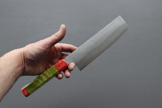 Shigeki Tanaka Nashiji Nakiri 165mm w/Custom Handle - Thecooksedge