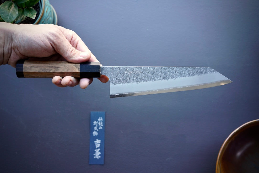 Yoshikane White #2 Kurouchi Tuschime Kiristuke Gyuto 210mm - Thecooksedge