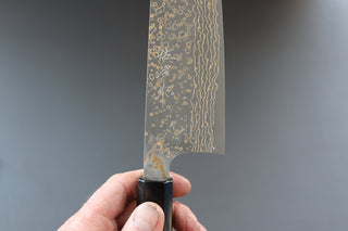 Takeshi Saji VG10 Damascus Santoku 165mm - Thecooksedge