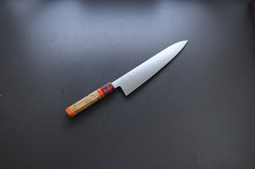 Shigeki Tanaka Migaki Aogami#2 Gyuto 240mm w/Custom Handle - Thecooksedge