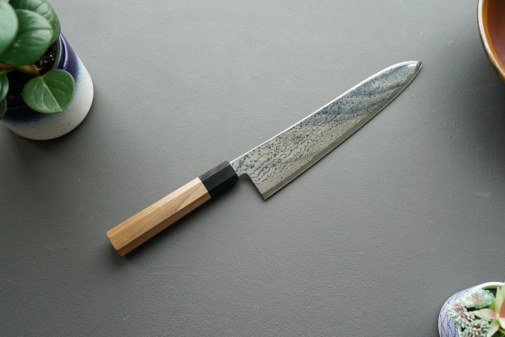 Hatsukokoro Sunaarashi Kurozome Damascus Gyuto 240mm - Thecooksedge