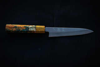 Nakagawa Hamono Silver3 Petty 150mm W/ Stabilized Birch Handle - Thecooksedge