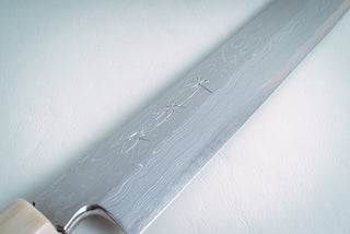 Nakagawa White#1 Damascus Sakimaru Yanagiba 300mm - Thecooksedge