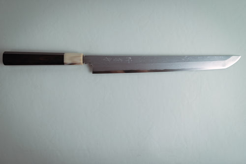Nakagawa White#1 Damascus Sakimaru Yanagiba 300mm - Thecooksedge