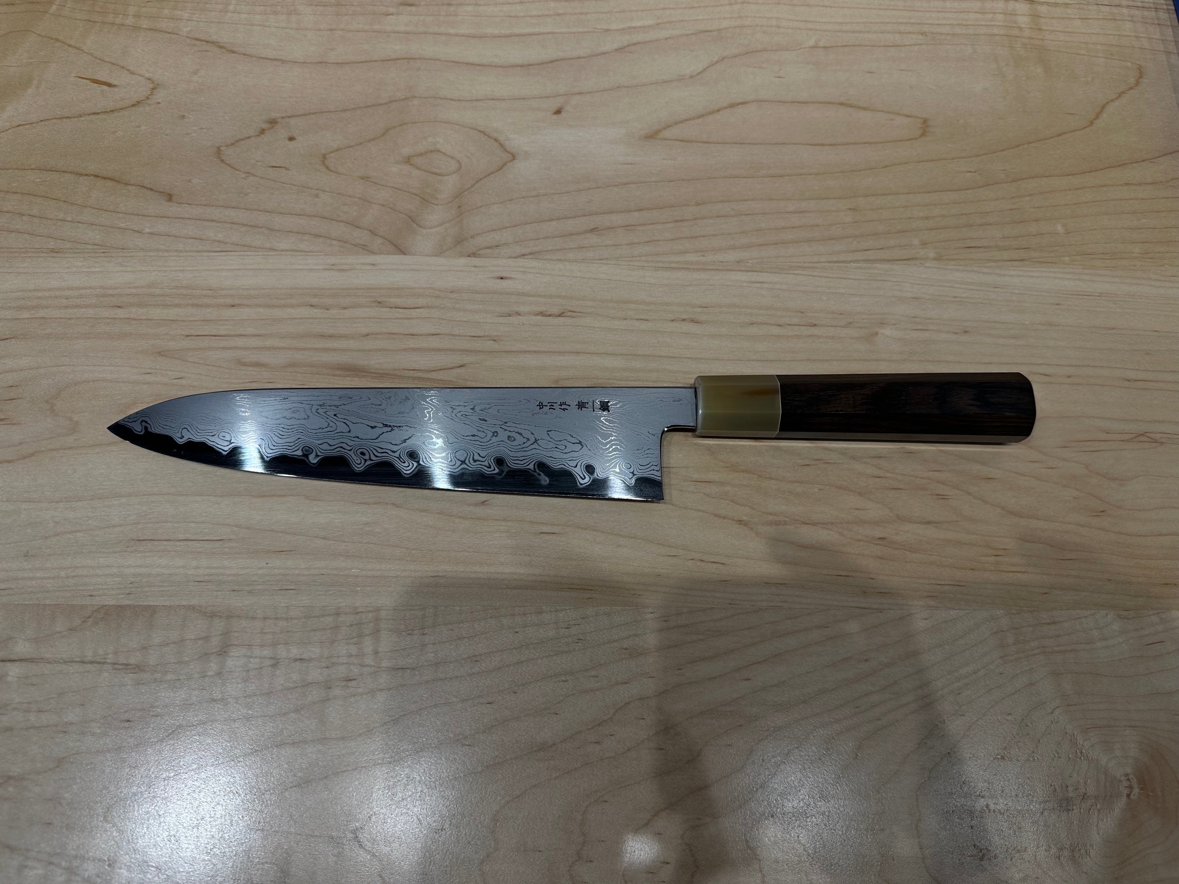 Nakagawa x Myojin Blue #1 Damascus Gyuto 240mm - Thecooksedge