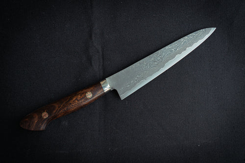 Shigeki Tanaka R2 Damascus Petty 150mm Western Ironwood - Thecooksedge