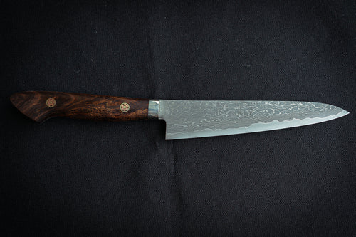 Shigeki Tanaka R2 Damascus Petty 150mm Western Ironwood - Thecooksedge