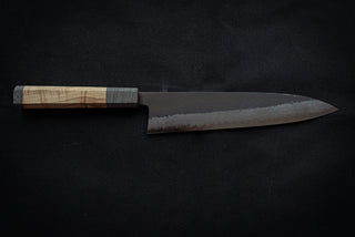 Shinkiro AS Damascus Gyuto 210mm w/Maple Handle - Thecooksedge